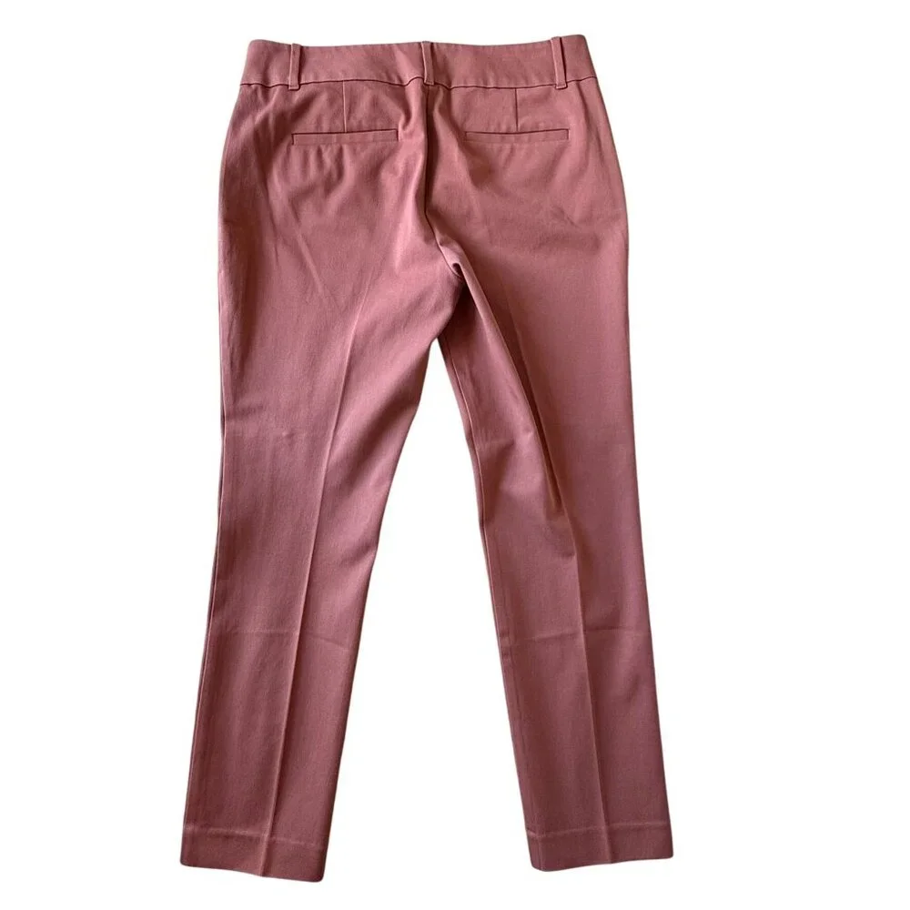 Loft Outlet Pants Size 10 Brick Red Skinny Ankle Stretch Cotton Blend Neutral - Picture 9 of 9